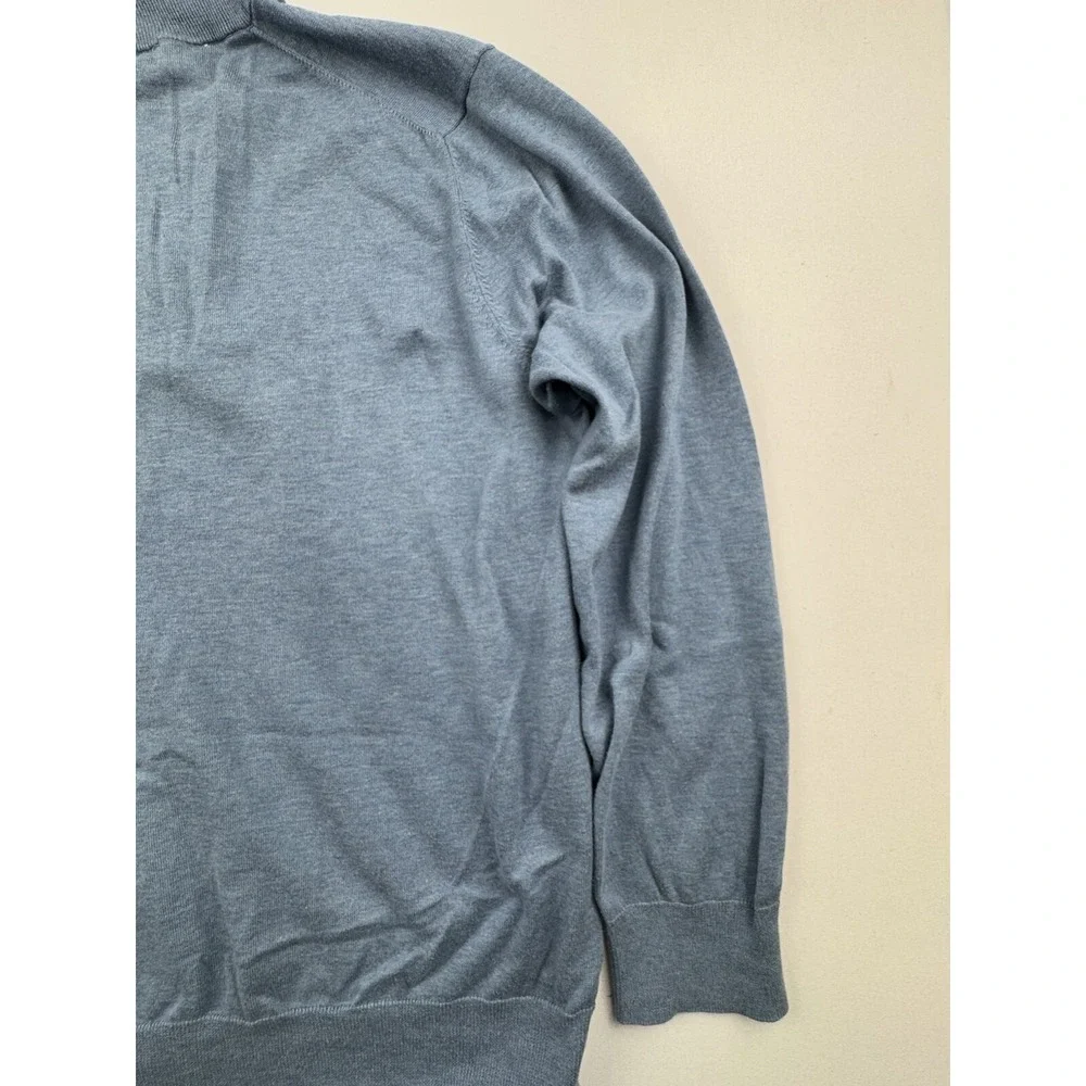 Brooks Brothers Sweater Mens Extra Large Blue Pullover Quarter Zip Supima Cotton